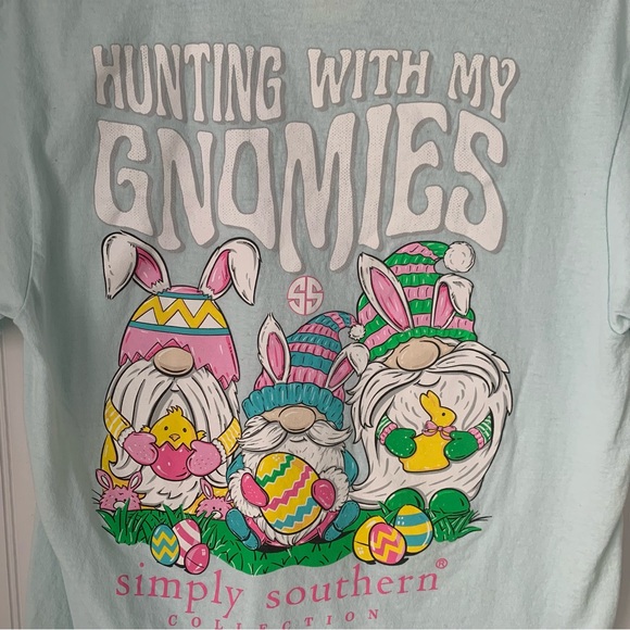 Simply Southern Tops - Simply Southern Light Gray Tee M)with Pink Logo